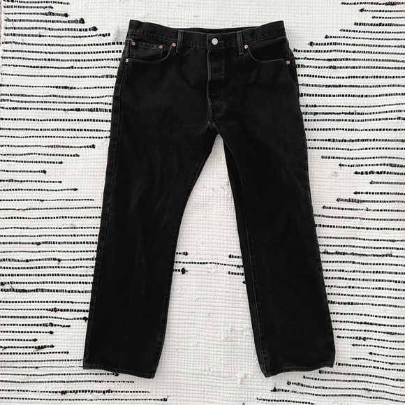 🚫Sold🚫 Levi Strauss Jeans 501 Men's 36x29 Black Straight Leg Original - Picture 2 of 5